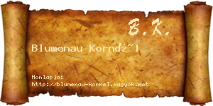 Blumenau Kornél névjegykártya