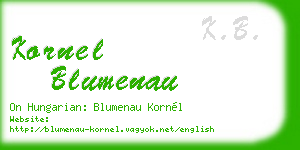 kornel blumenau business card